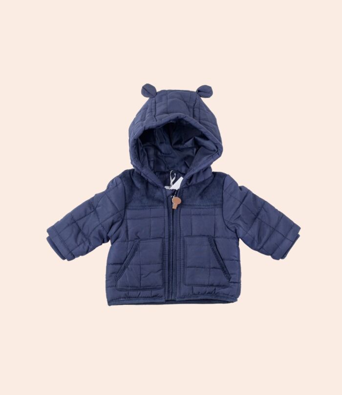 Navy quilted baby jacket