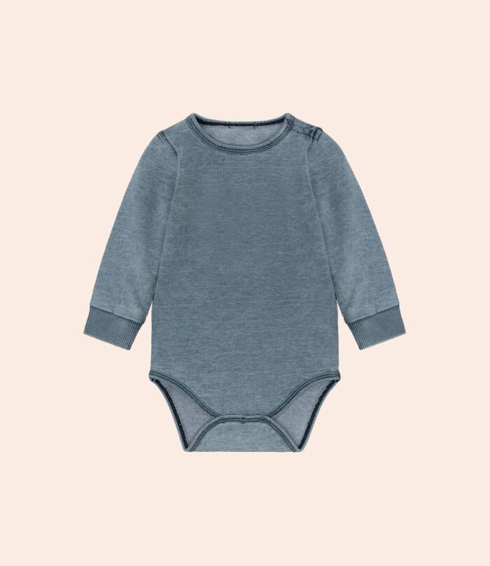 Soft grey baby bodysuit