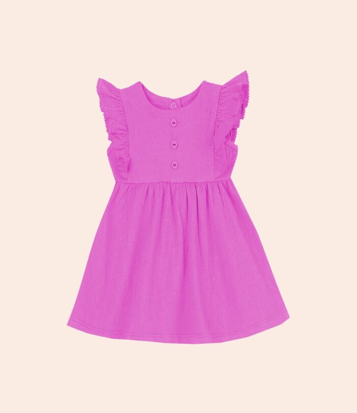 Golden flutter-sleeve dress - Image 2